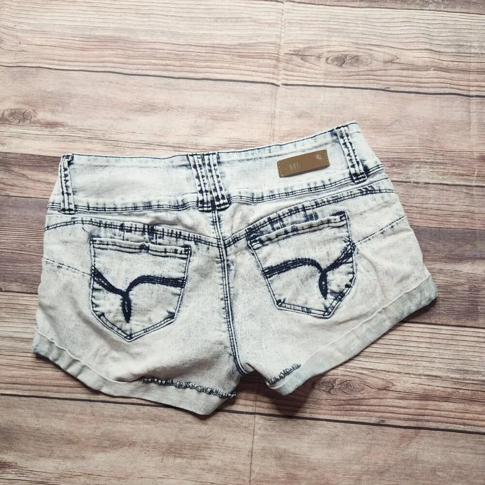 5/$15 YMI Acid Wash Grunge Jean Shorts - Picture 2 of 7